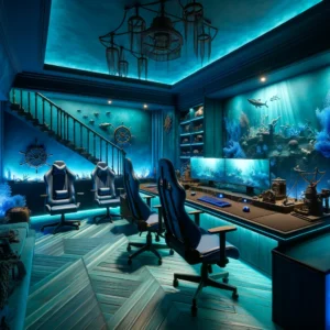 A teal room